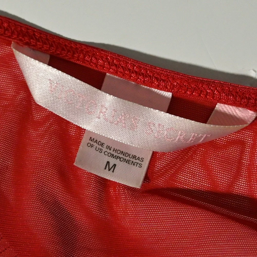Victoria's Secret Lace Chemise Women Floral Sheer Red Slip Medium
